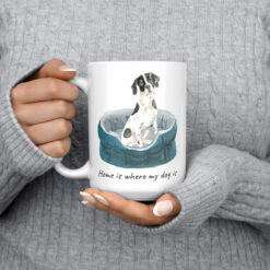 Home is where my dog is English Pointer dog mug (Illustrated collection) 14 Home is where my dog is English Pointer 15oz jumper front