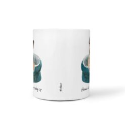 Home is where my dog is French Bulldog dog mug (Illustrated collection) 18 Home is where my dog is French Bulldog front view White