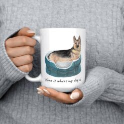 Home is where my dog is German Shepherd dog mug (Illustrated collection) 14 Home is where my dog is German Shepherd 15oz jumper front