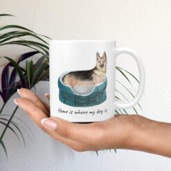 Home is where my dog is German Shepherd dog mug (Illustrated collection) 12 Home is where my dog is German Shepherd mug in hand plant