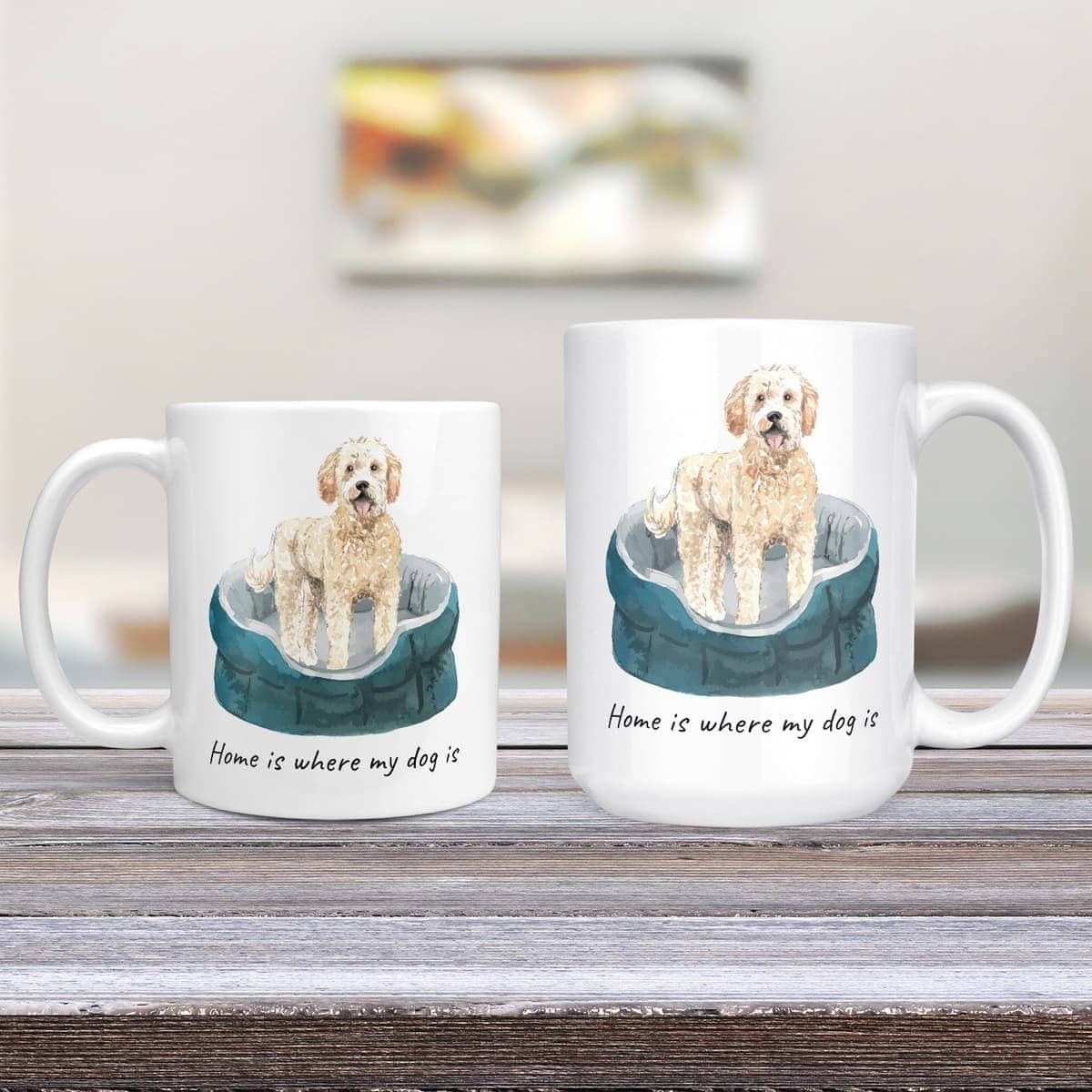 Home is where my dog is Golden Doodle dog mug (Illustrated collection) 5 Home is where my dog is Golden Doodle dog mug (Illustrated collection) - Image 3