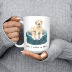 Home is where my dog is Golden Doodle dog mug (Illustrated collection) 14 Home is where my dog is Golden Doodle 15oz jumper front