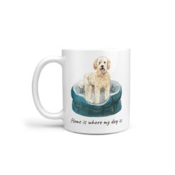 Home is where my dog is Golden Doodle dog mug (Illustrated collection)