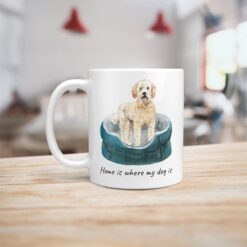 Home is where my dog is Golden Doodle dog mug (Illustrated collection) 16 Home is where my dog is Golden Doodle handle left kitchen