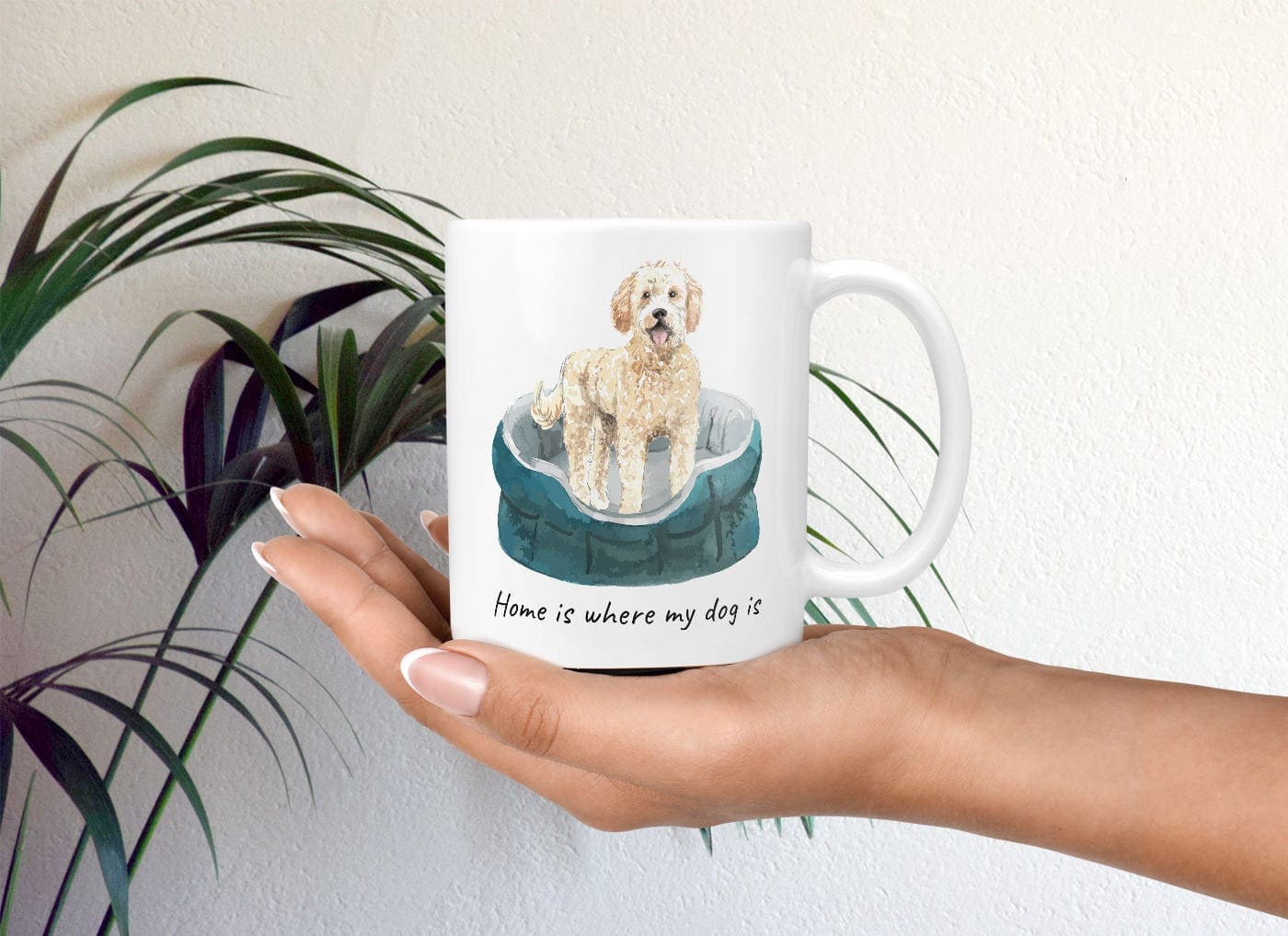 Home is where my dog is Golden Doodle dog mug (Illustrated collection) 4 Home is where my dog is Golden Doodle dog mug (Illustrated collection) - Image 2