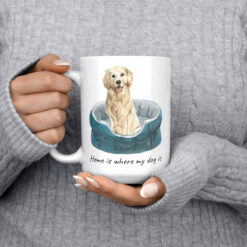 Home is where my dog is Golden Retriever dog mug (Illustrated collection) 14 Home is where my dog is Golden Retriever 15oz jumper front