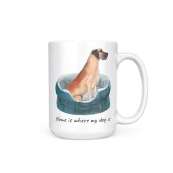 Home is where my dog is Great Dane dog mug (Illustrated collection) 19 Home is where my dog is Great Dane 15oz handle right white