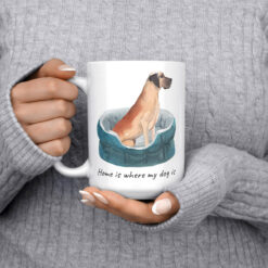 Home is where my dog is Great Dane dog mug (Illustrated collection) 14 Home is where my dog is Great Dane 15oz jumper front