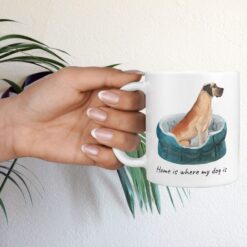 Home is where my dog is Great Dane dog mug (Illustrated collection) 17 Home is where my dog is Great Dane hand holding plant
