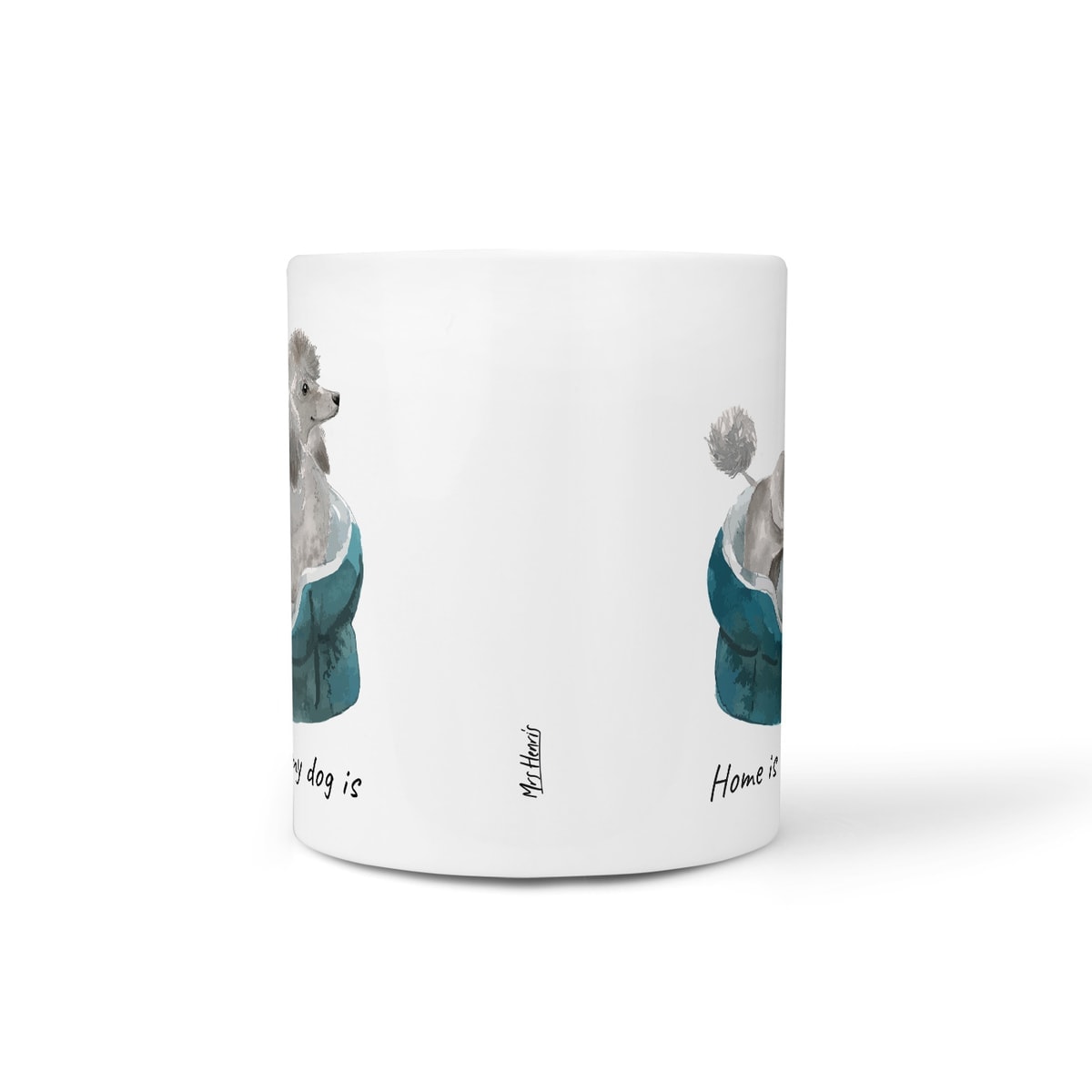 Home is where my dog is Grey Poodle dog mug (Illustrated collection) 10 Home is where my dog is Grey Poodle dog mug (Illustrated collection) - Image 8