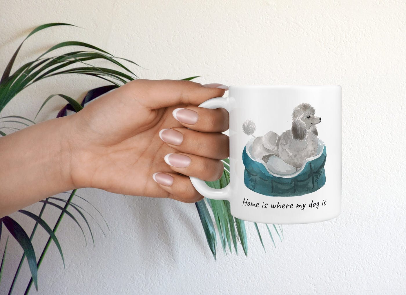 Home is where my dog is Grey Poodle dog mug (Illustrated collection) 9 Home is where my dog is Grey Poodle dog mug (Illustrated collection) - Image 7