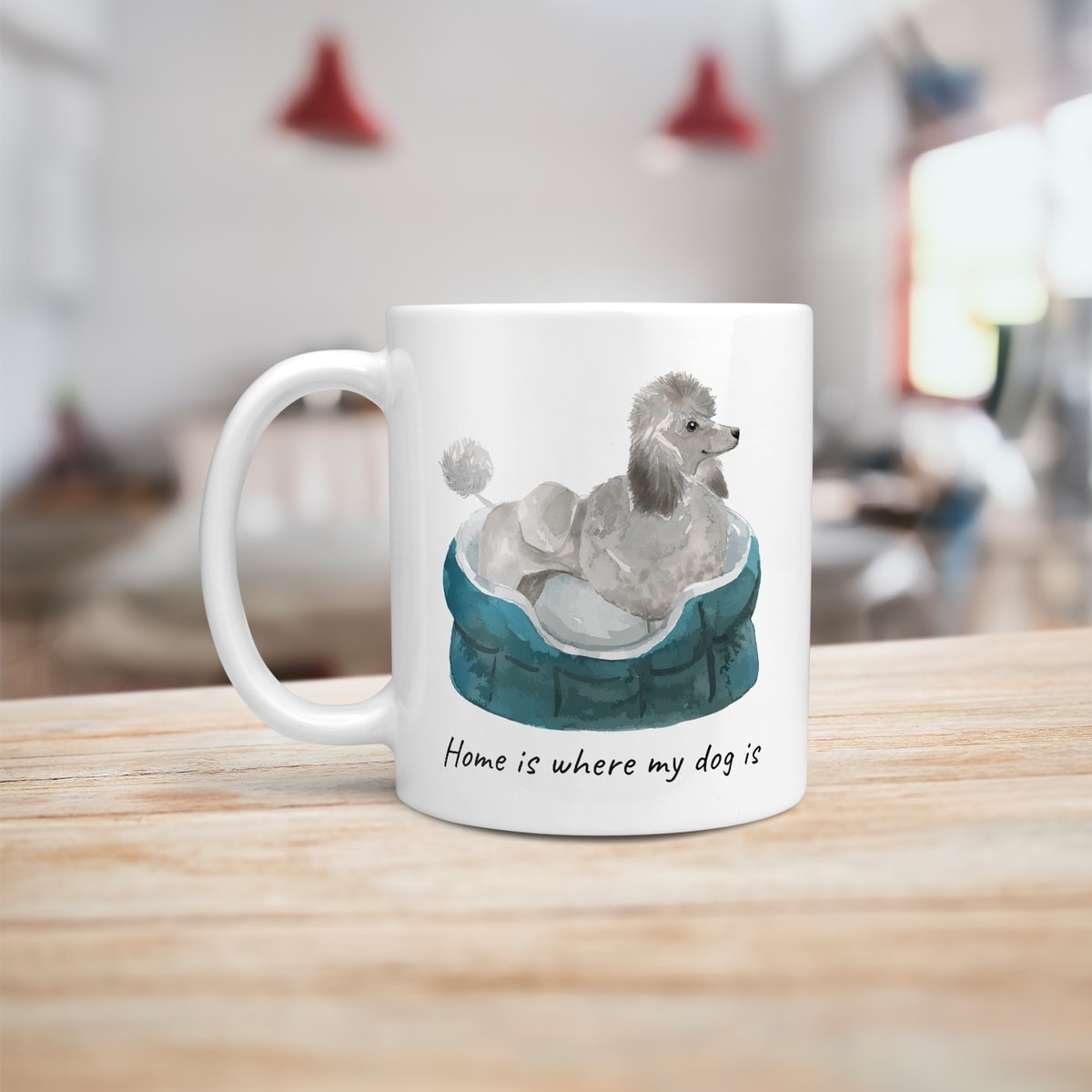 Home is where my dog is Grey Poodle dog mug (Illustrated collection) 8 Home is where my dog is Grey Poodle dog mug (Illustrated collection) - Image 6