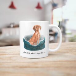 Home is where my dog is Hungarian Vizsla dog mug (Illustrated collection) 15 Home is where my dog is Hungarian Vizsla handle right kitchen