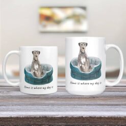 Home is where my dog is Irish Wolf Hound 11oz and 15oz comparison TV Room