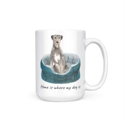 Home is where my dog is Irish Wolf Hound 15oz handle right white