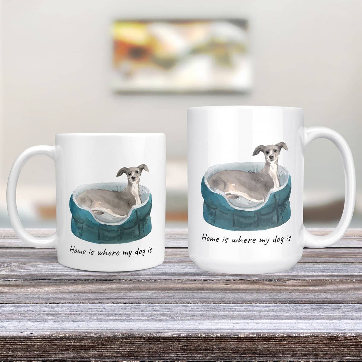 Home is where my dog is Italian greyhound dog mug (Illustrated collection) 5 Home is where my dog is Italian greyhound dog mug (Illustrated collection) - Image 3