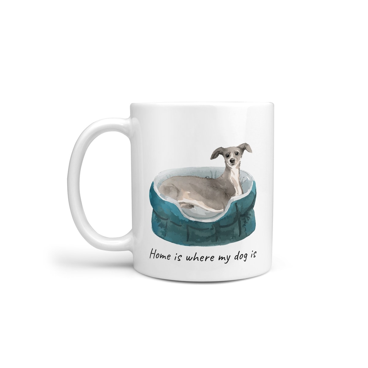 Home is where my dog is Italian greyhound dog mug (Illustrated collection) 3 Home is where my dog is Italian greyhound dog mug (Illustrated collection)