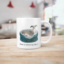 Home is where my dog is Italian greyhound dog mug (Illustrated collection) 15 Home is where my dog is Italian greyhound handle right kitchen