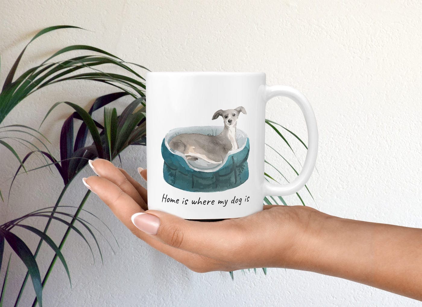 Home is where my dog is Italian greyhound dog mug (Illustrated collection) 4 Home is where my dog is Italian greyhound dog mug (Illustrated collection) - Image 2
