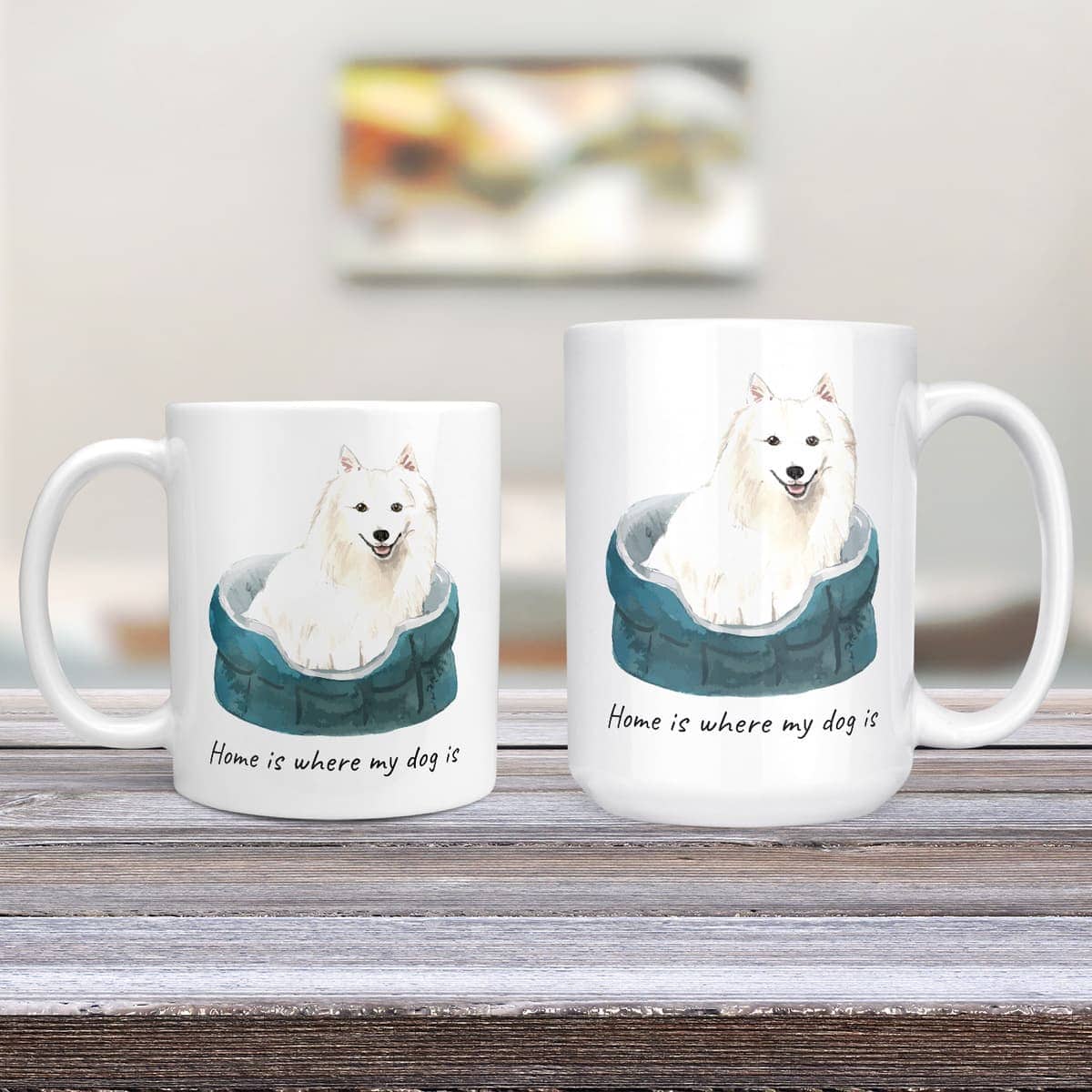 Home is where my dog is Japanese Spitz dog mug (Illustrated collection) 5 Home is where my dog is Japanese Spitz dog mug (Illustrated collection) - Image 3
