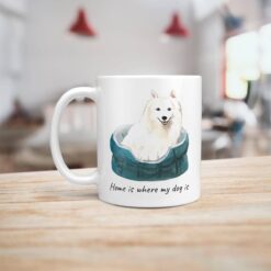 Home is where my dog is Japanese Spitz dog mug (Illustrated collection) 16 Home is where my dog is Japanese Spitz handle left kitchen