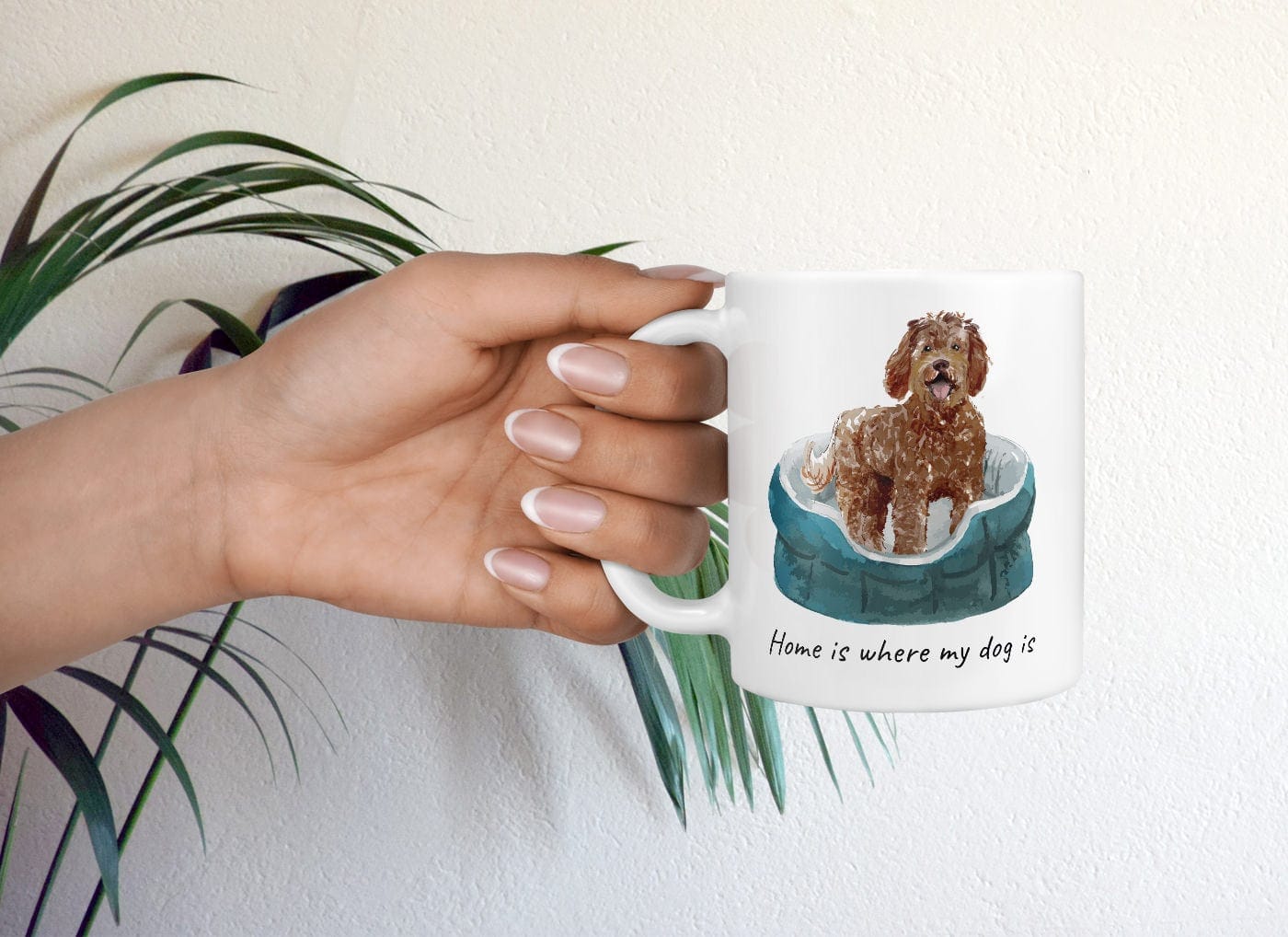 Home is where my dog is Labradoodle dog mug (Illustrated collection) 9 Home is where my dog is Labradoodle dog mug (Illustrated collection) - Image 7