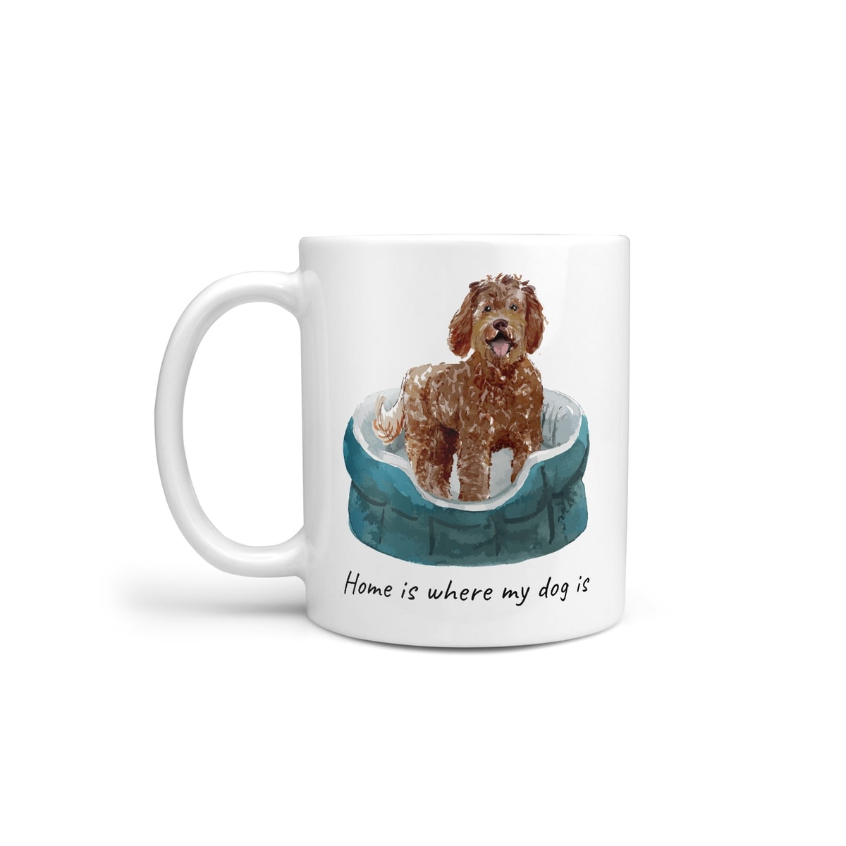 Home is where my dog is Labradoodle dog mug (Illustrated collection) 3 Home is where my dog is Labradoodle dog mug (Illustrated collection)