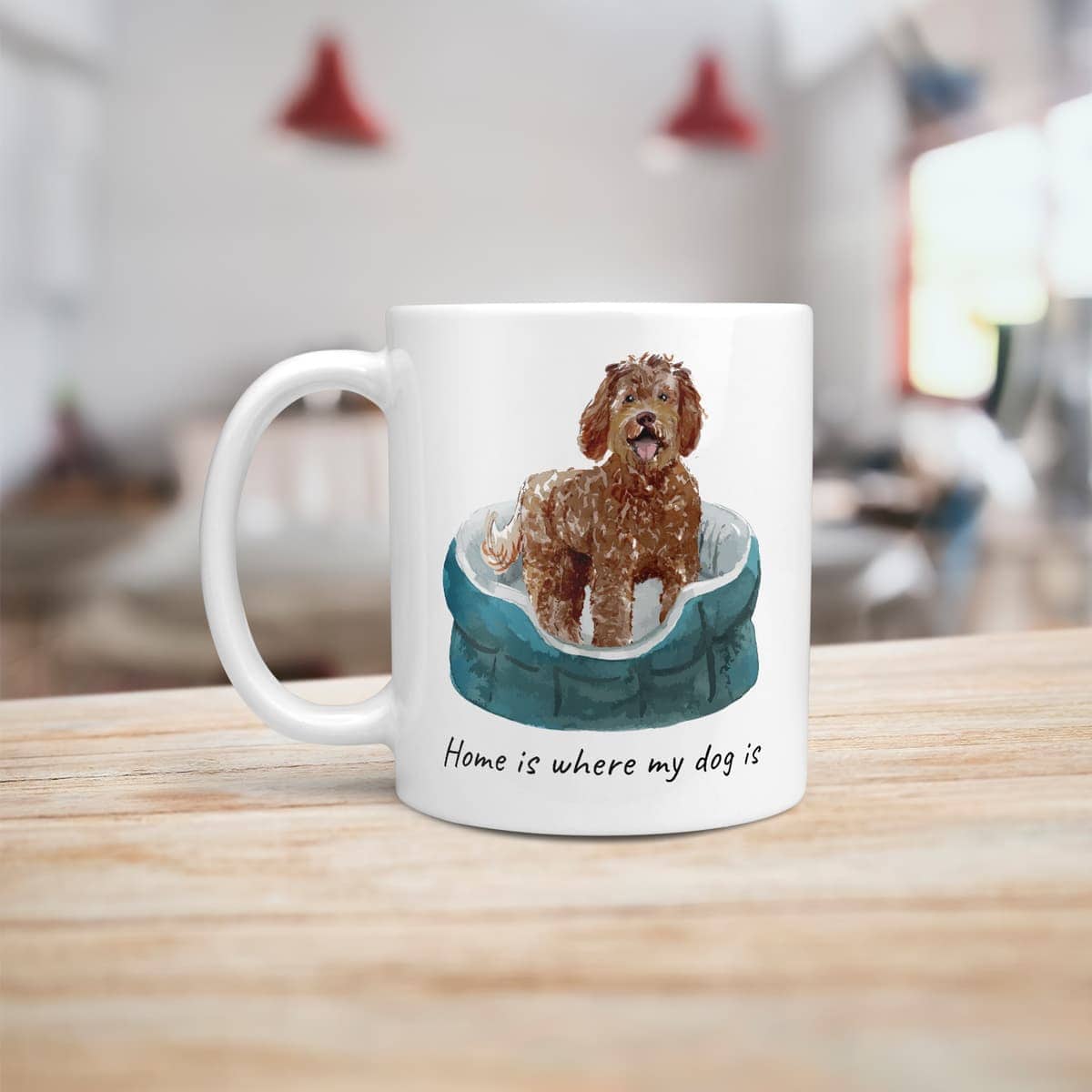 Home is where my dog is Labradoodle dog mug (Illustrated collection) 8 Home is where my dog is Labradoodle dog mug (Illustrated collection) - Image 6