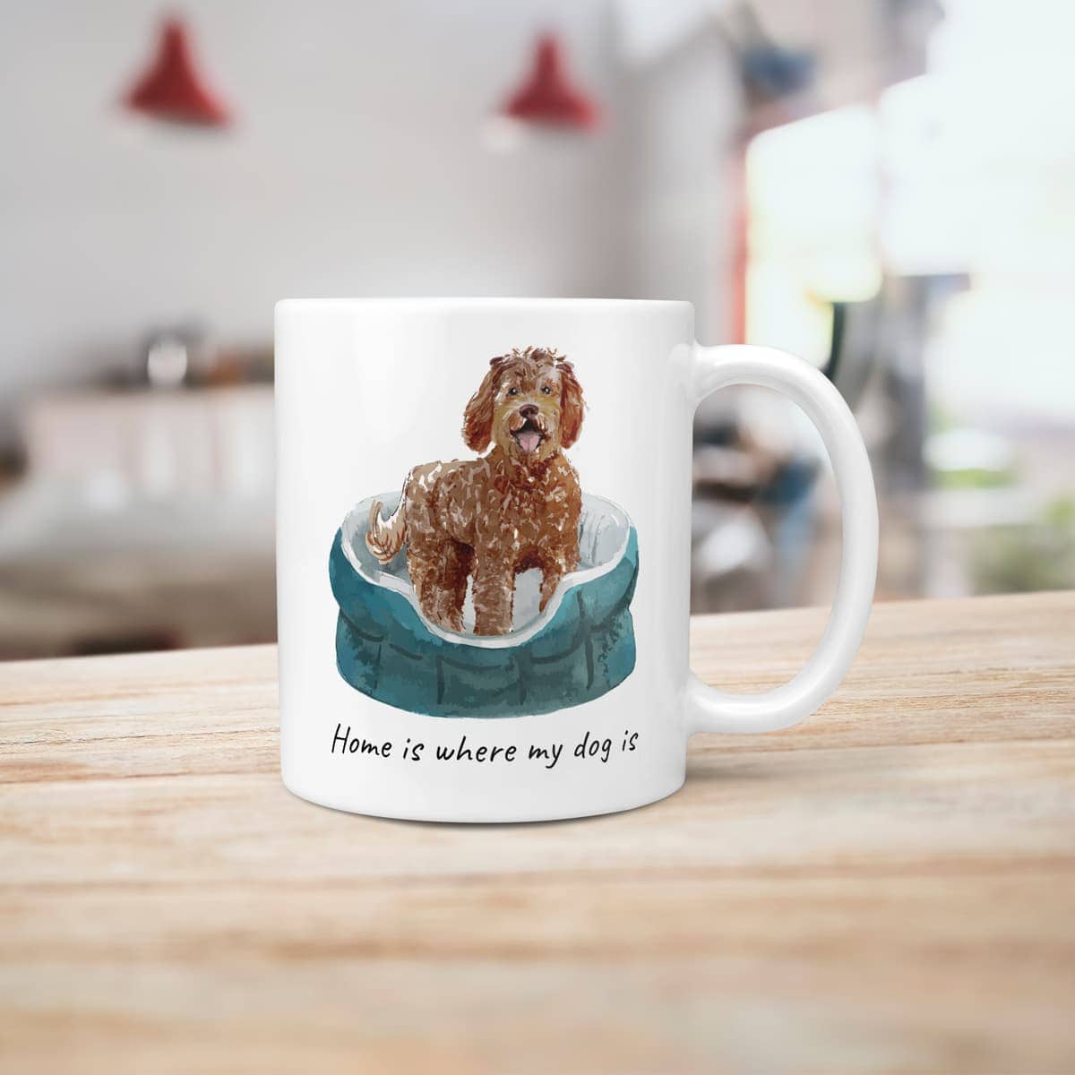 Home is where my dog is Labradoodle dog mug (Illustrated collection) 7 Home is where my dog is Labradoodle dog mug (Illustrated collection) - Image 5