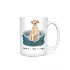 Home is where my dog is Labrador retriever 15oz handle right white