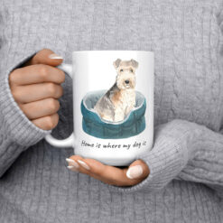 Home is where my dog is Lakeland Terrier dog mug (Illustrated collection) 14 Home is where my dog is Lakeland Terrier 15oz jumper front