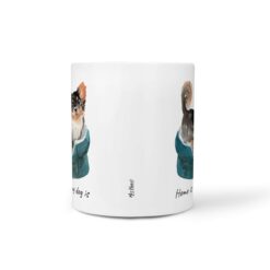 Home is where my dog is Long Haired Chihuahua dog mug (Illustrated collection) 18 Home is where my dog is Long Haired Chihuahua front view White