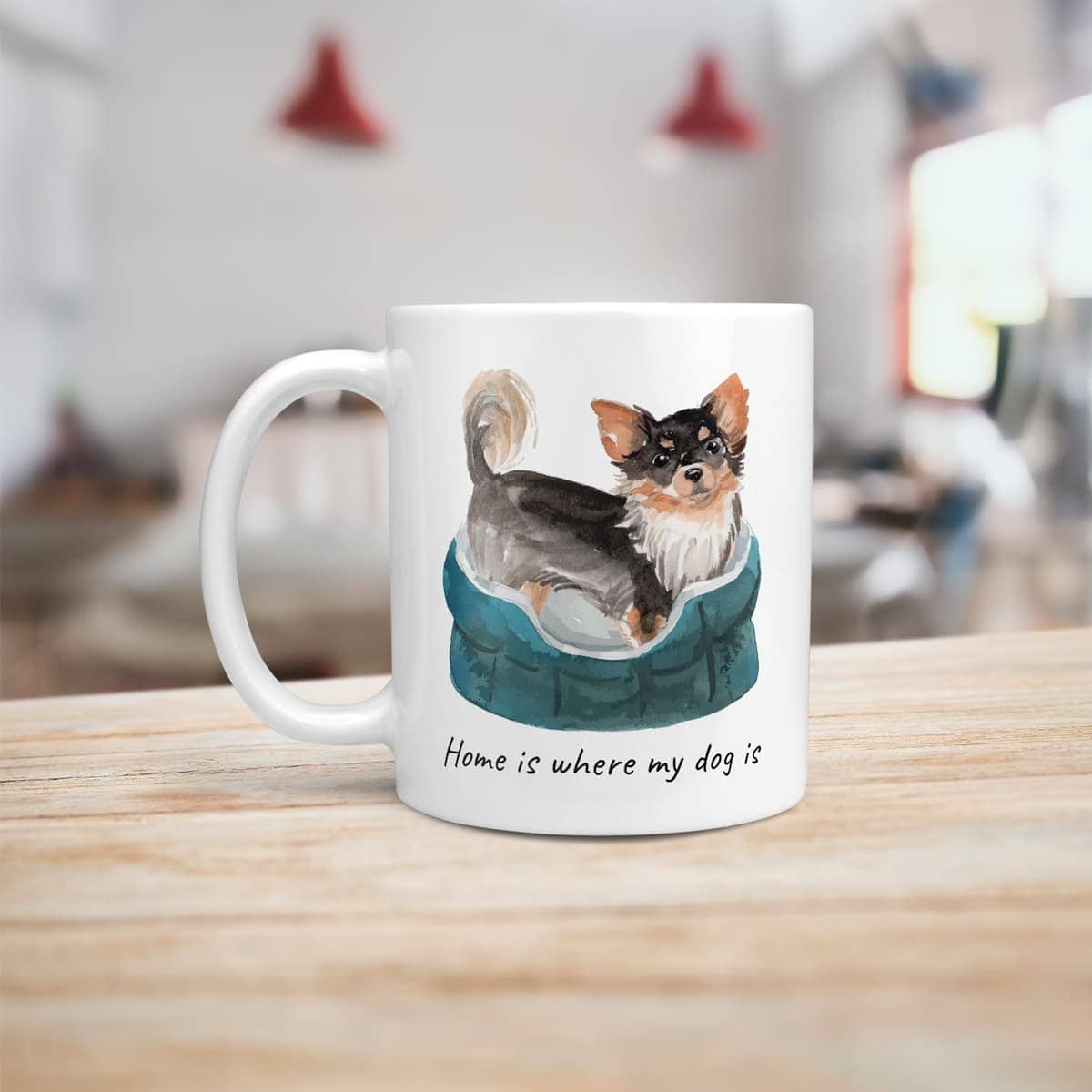 Home is where my dog is Long Haired Chihuahua dog mug (Illustrated collection) 8 Home is where my dog is Long Haired Chihuahua dog mug (Illustrated collection) - Image 6