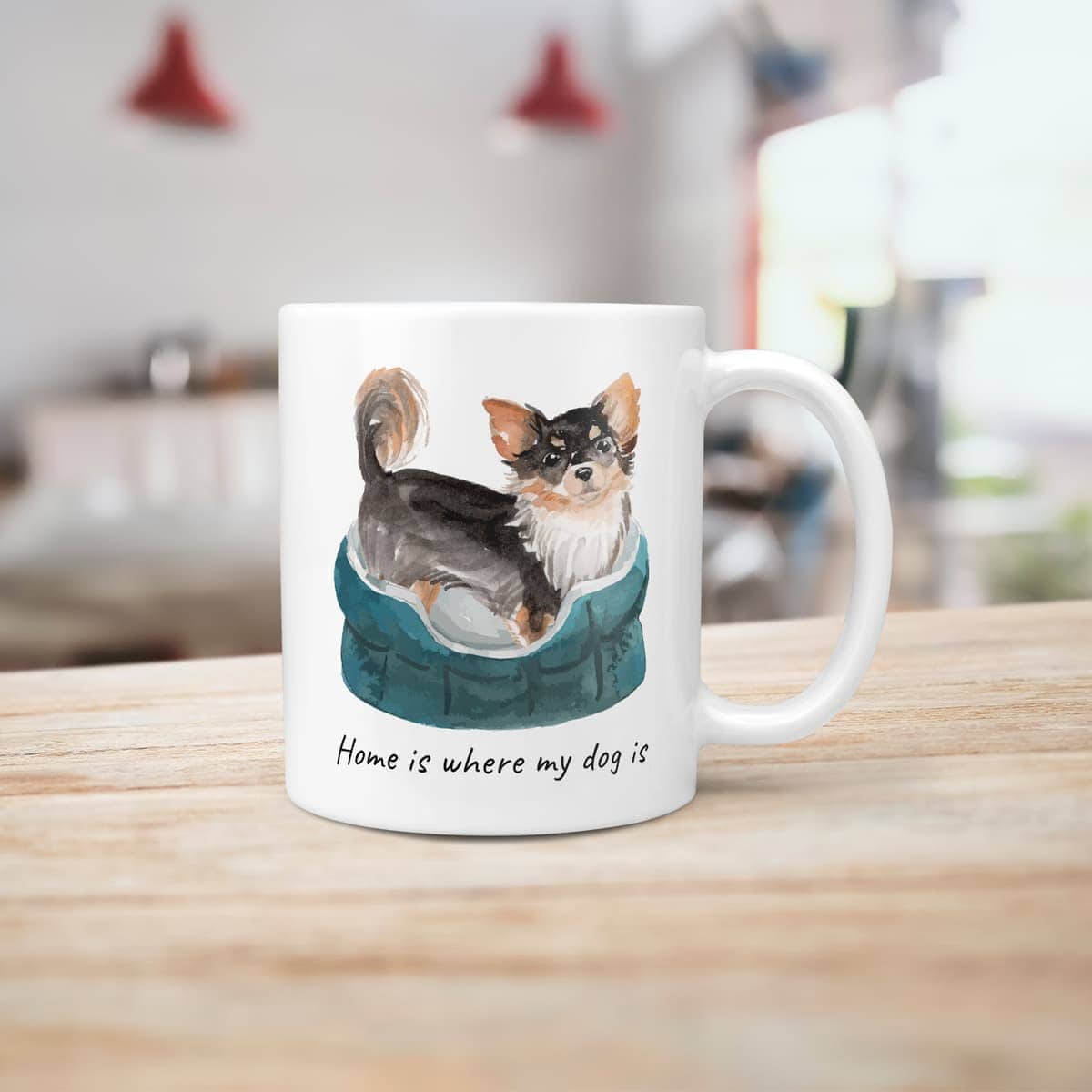 Home is where my dog is Long Haired Chihuahua dog mug (Illustrated collection) 7 Home is where my dog is Long Haired Chihuahua dog mug (Illustrated collection) - Image 5