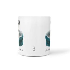 Home is where my dog is Miniature Schnauzer dog mug (Illustrated collection) 18 Home is where my dog is Miniature Schnauzer front view White