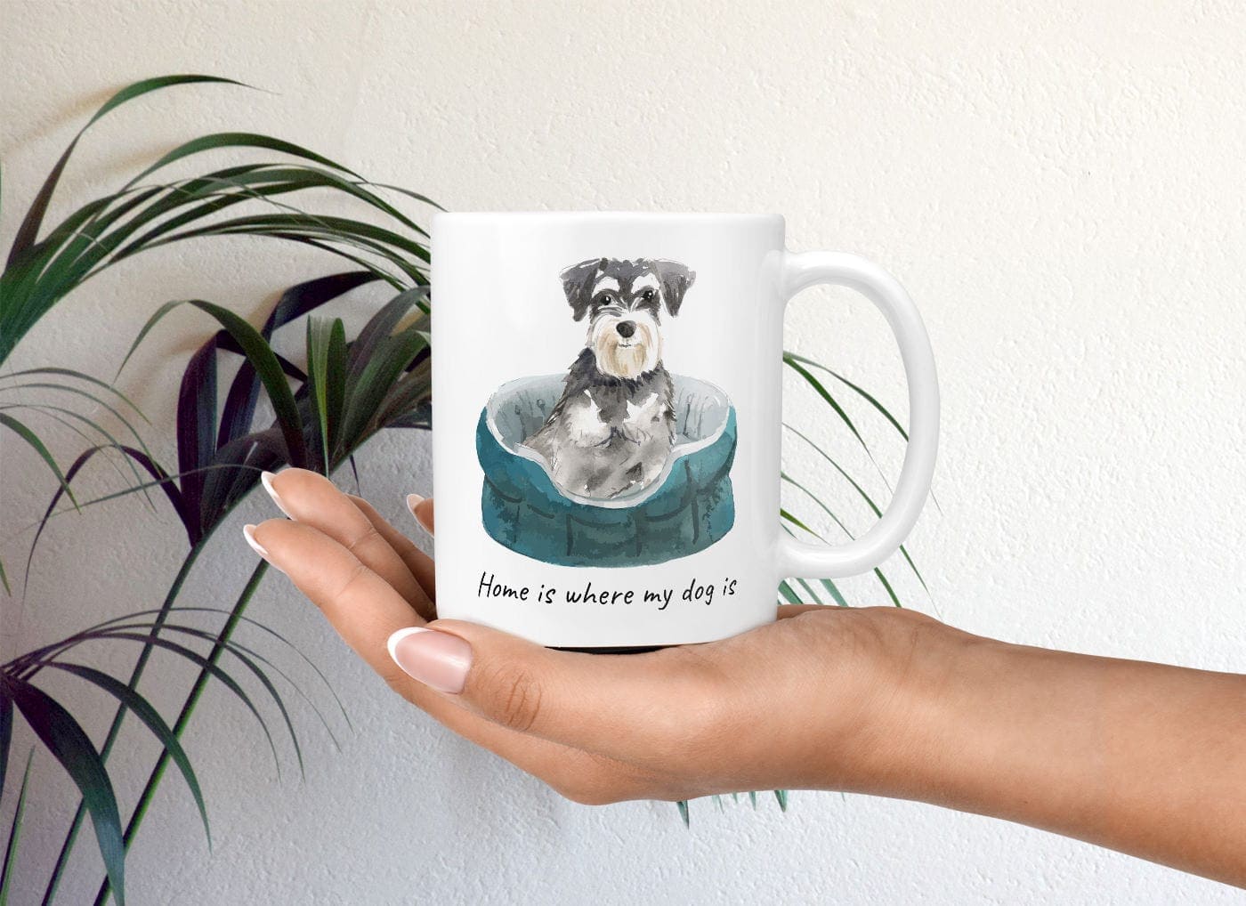 Home is where my dog is Miniature Schnauzer dog mug (Illustrated collection) 4 Home is where my dog is Miniature Schnauzer dog mug (Illustrated collection) - Image 2