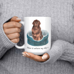 Home is where my dog is Newfoundland dog mug (Illustrated collection) 14 Home is where my dog is Newfoundland 15oz jumper front
