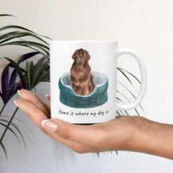 Home is where my dog is Newfoundland dog mug (Illustrated collection) 12 Home is where my dog is Newfoundland mug in hand plant