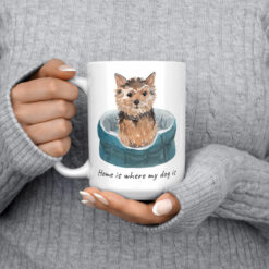 Home is where my dog is Norfolk Terrier dog mug (Illustrated collection) 14 Home is where my dog is Norfolk Terrier 15oz jumper front