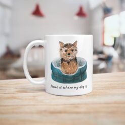 Home is where my dog is Norfolk Terrier dog mug (Illustrated collection) 16 Home is where my dog is Norfolk Terrier handle left kitchen