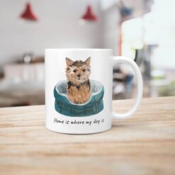 Home is where my dog is Norfolk Terrier dog mug (Illustrated collection) 15 Home is where my dog is Norfolk Terrier handle right kitchen