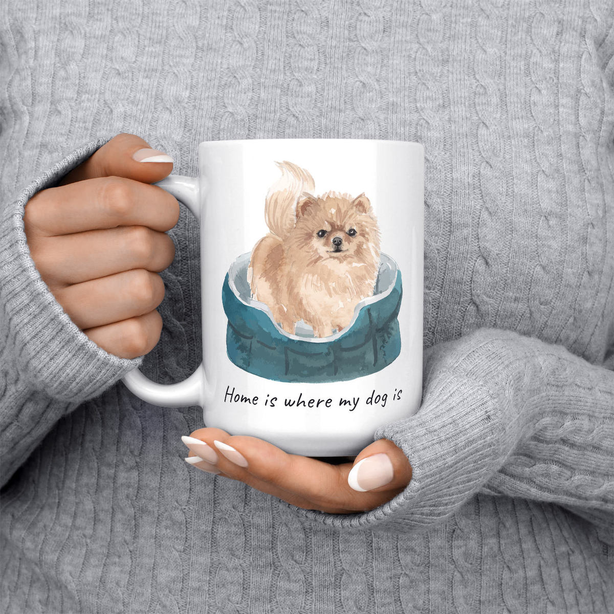 Home is where my dog is Pomeranian dog mug (Illustrated collection) 6 Home is where my dog is Pomeranian dog mug (Illustrated collection) - Image 4