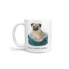 Home is where my dog is Pug dog mug (Illustrated collection) 1 Home is where my dog is Pug handle left White
