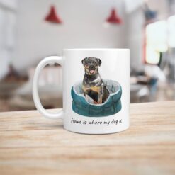 Home is where my dog is Rottweiler dog mug (Illustrated collection) 16 Home is where my dog is Rottweiler handle left kitchen