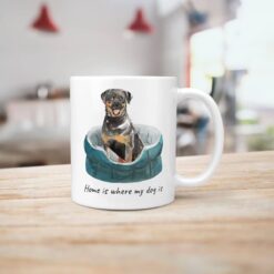 Home is where my dog is Rottweiler dog mug (Illustrated collection) 15 Home is where my dog is Rottweiler handle right kitchen