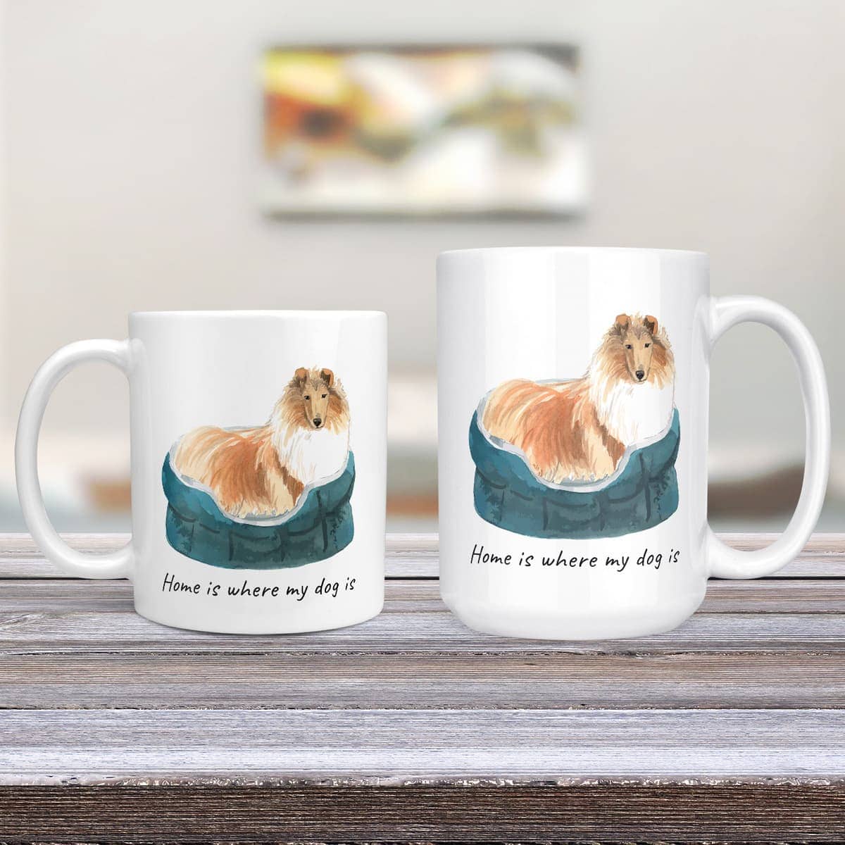 Home is where my dog is Rough Collie dog mug (Illustrated collection) 5 Home is where my dog is Rough Collie dog mug (Illustrated collection) - Image 3