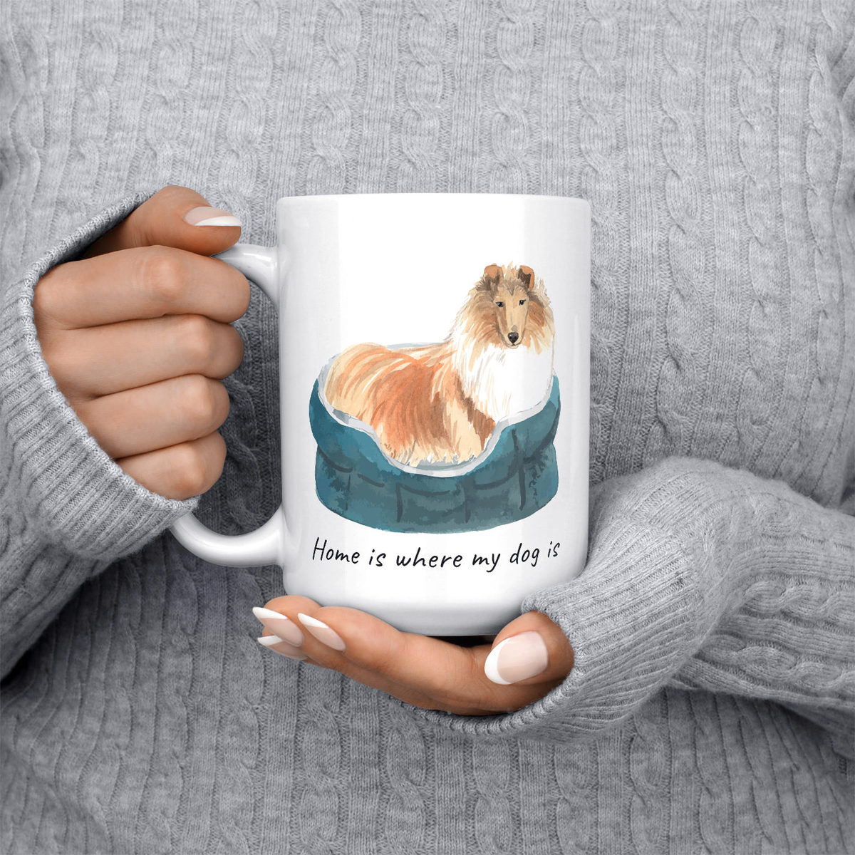 Home is where my dog is Rough Collie dog mug (Illustrated collection) 6 Home is where my dog is Rough Collie dog mug (Illustrated collection) - Image 4