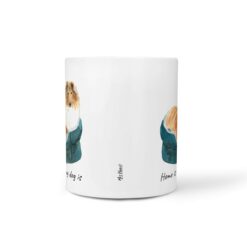 Home is where my dog is Rough Collie dog mug (Illustrated collection) 18 Home is where my dog is Rough Collie front view White