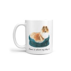 Home is where my dog is Rough Collie dog mug (Illustrated collection)