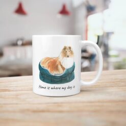 Home is where my dog is Rough Collie dog mug (Illustrated collection) 15 Home is where my dog is Rough Collie handle right kitchen